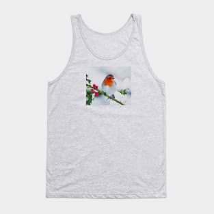 European Robin Digital Oil Painting Tank Top